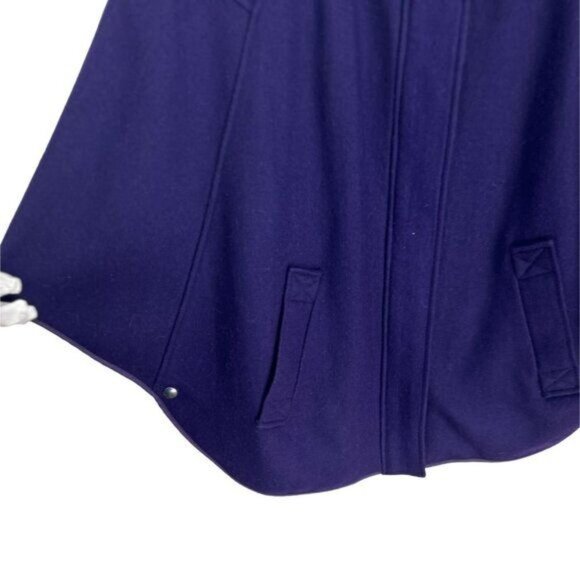Vintage Boston Proper Purple Wool Blend Cape with Zipper and Pockets XS - Picture 6 of 8